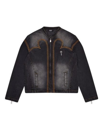 Trapstar Irongate T Panel Washed Denim Jacket Black