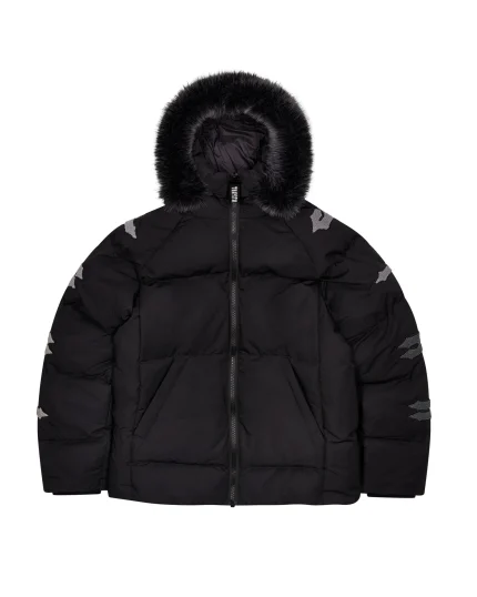 Trapstar Irongate Chenille Sleeves Puffer Jacket Black