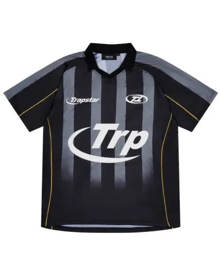 Trapstar Hyperdrive Striped Football Jersey in Black