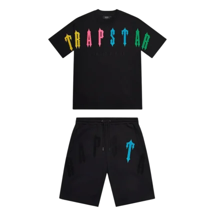 TRAPSTAR IRONGATE ARCH Short Set – Black / Candy
