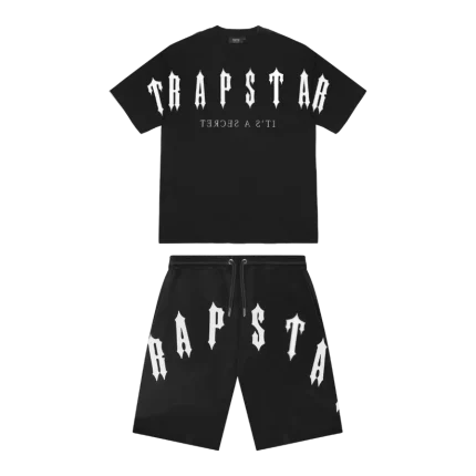TRAPSTAR Arch Chenille Decoded 2.0 Shorts Set – Black / White